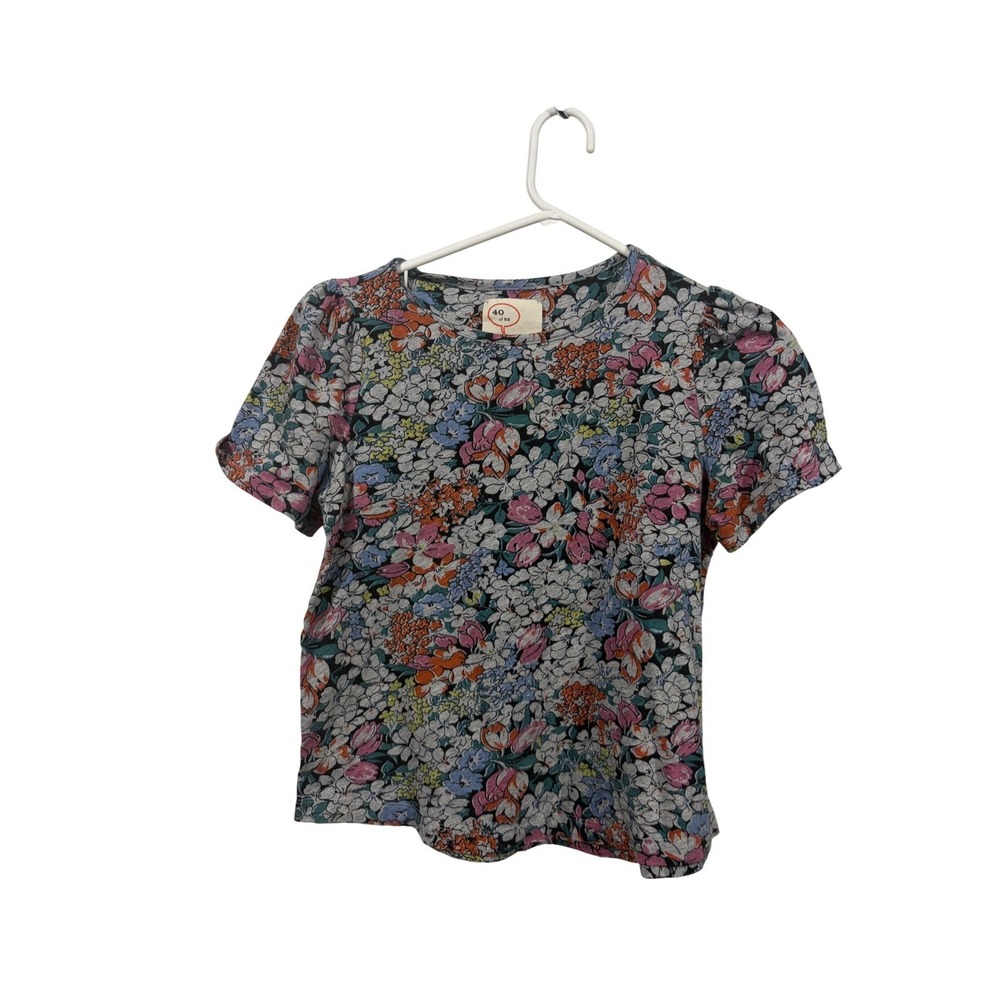 Anthropologie 52 Conversations Floral Tee Pink Multi Size XS Limited Edition